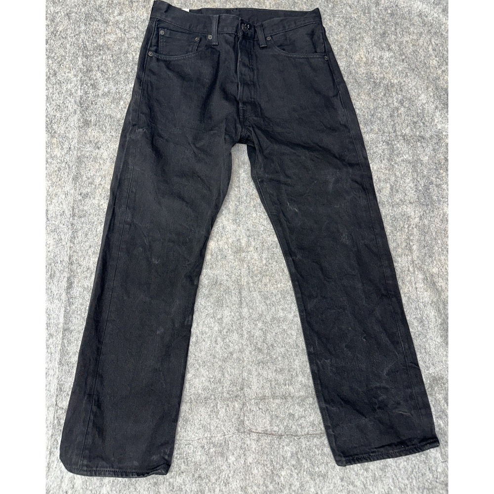 Levis‎  Black Label Jeans Mens  Black 501 Straight Button Fly Denim-READ   (ZZ5)
